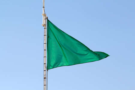 Green flag - Supervised swimmingの写真素材