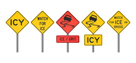 Icy Road Signsのイラスト素材