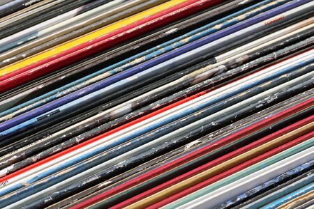 Old vinyl records collectionの写真素材