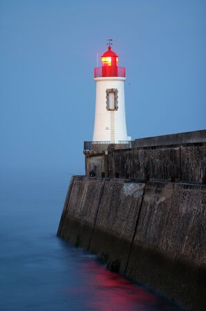 Lighthouse by night Les Sables d'Olonne - Franceの写真素材