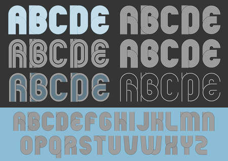 Geometric round lines typefaceのイラスト素材