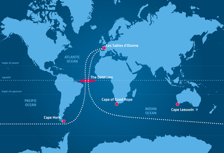 Sailing race around the worldのイラスト素材