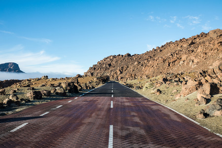 On the road for the Teide in Tenerife, Spainの写真素材