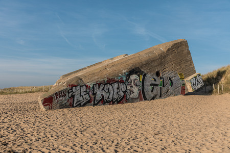 Bunker on the beach of Sion (Vendee, France)