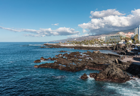 Coast of Puerto de la Cruz in Tenerife (Canary Islands, Spain)の写真素材