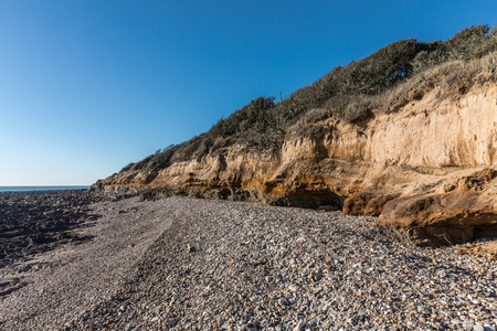 Small cliffs on la Pointe du Payre in Vendee (France)の写真素材