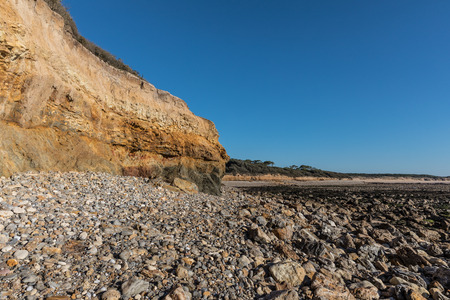 Small cliffs on la Pointe du Payre in Vendee (France)の写真素材