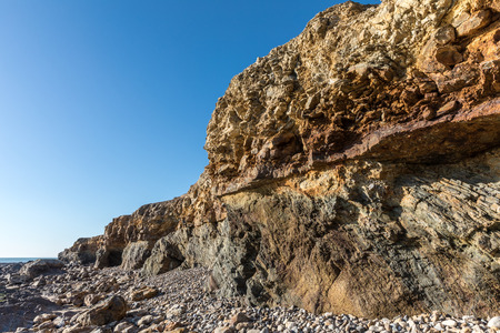 Small cliffs on la Pointe du Payre in Vendee (France)の写真素材