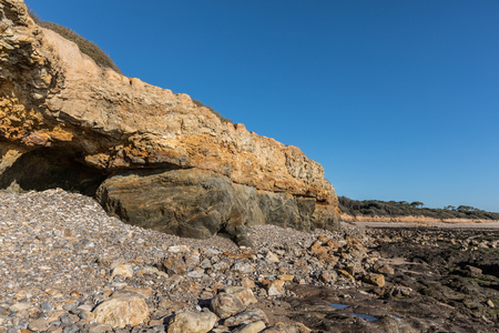 Small cliffs on la Pointe du Payre in Vendee (France)の写真素材