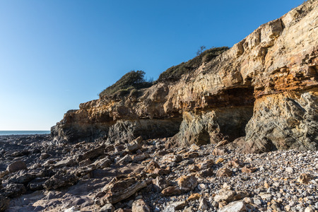 Small cliffs on la Pointe du Payre in Vendee (France)の写真素材