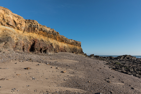 Small cliffs on la Pointe du Payre in Vendee (France)の写真素材