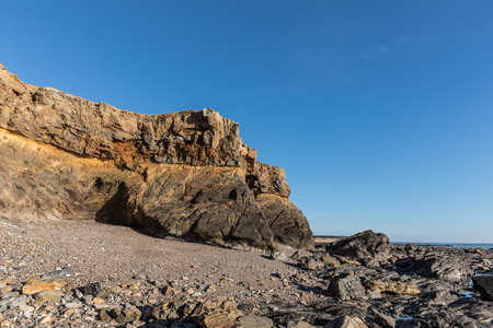 Small cliffs on la Pointe du Payre in Vendee (France)の写真素材
