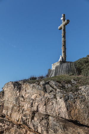 Great cross facing the sea in Les Sables d'Olonne, Franceの写真素材