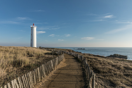 Grosse Terre lighthouse in Saint Hilaire de Riez, Franceの写真素材