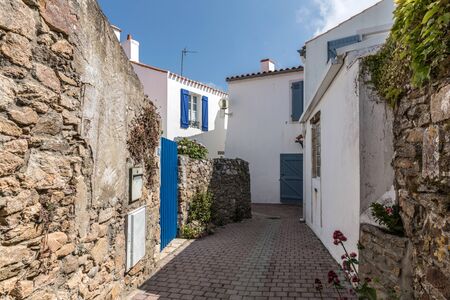 Hirondelle street in la Chaume (Les Sables d'Olonne, France)の写真素材
