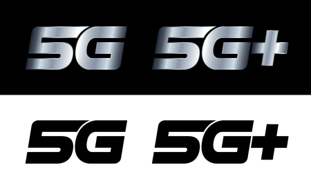 Modern 5G and 5G+ signsのイラスト素材