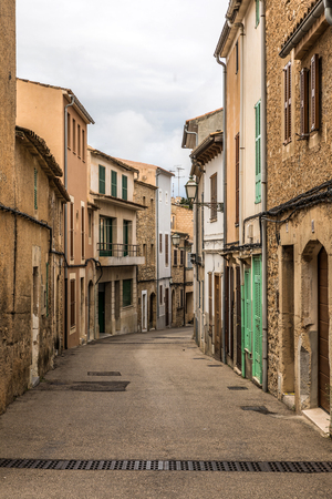 Street of the old town of Arta on Majorca island (Balearic Islands, Spain)の写真素材