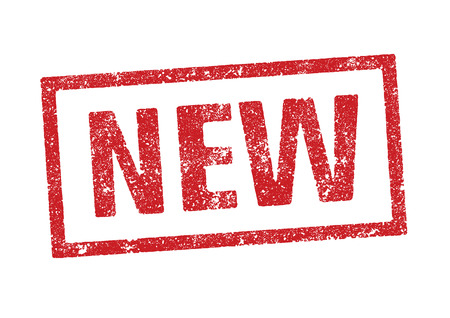 Vector illustration of the word New in red ink stampのイラスト素材