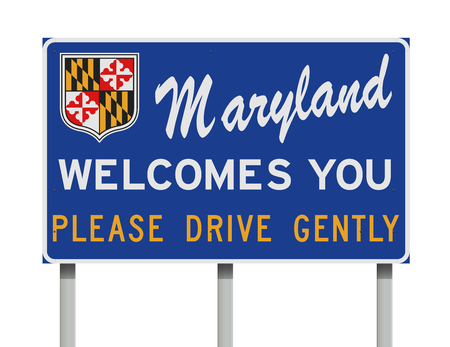 Maryland Welcomes You  road signのイラスト素材