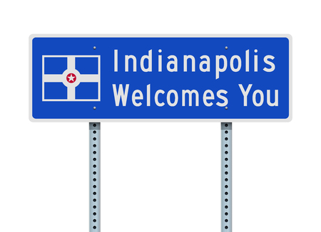 Indianapolis Welcomes You road signのイラスト素材
