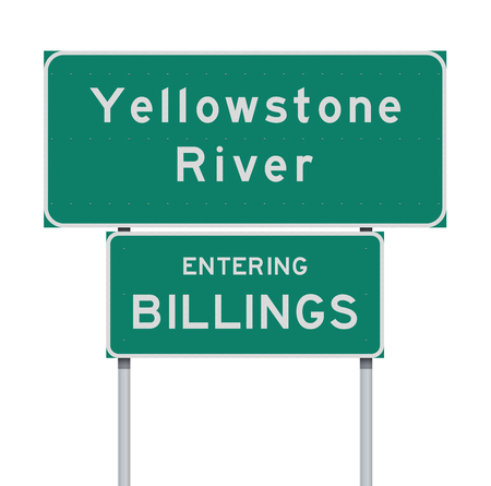 Entering Billings and Yellowstone river road signsのイラスト素材