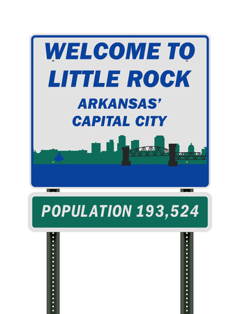 Welcome to Little Rock road signのイラスト素材