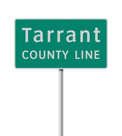 Vector illustration of the Tarrant County Line green road signのイラスト素材