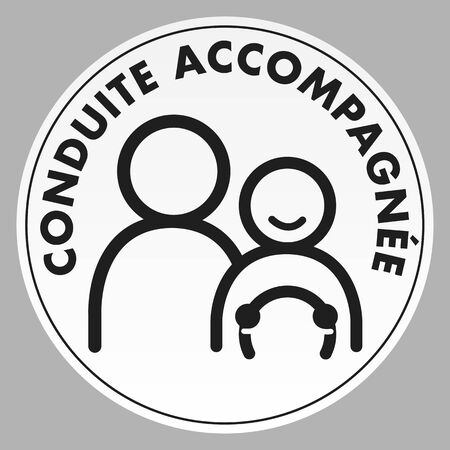 Vector illustration of the French accompanied driving stickerのイラスト素材
