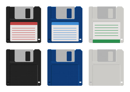 Vector illustration of floppy disks in pixel artのイラスト素材