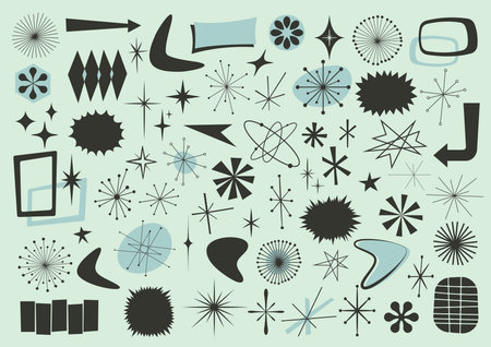 Atomic style vector Pack of different shapes from the fifties - Part 2のイラスト素材