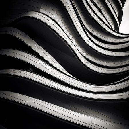 Abstract modern architectural background. Noir et blanc. 3D Renderingの写真素材