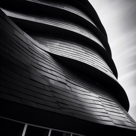 Modern architecture of the building. Noir et blanc. Abstract background.の写真素材