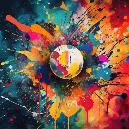 abstract colorful grunge background with circle and place for your textの素材