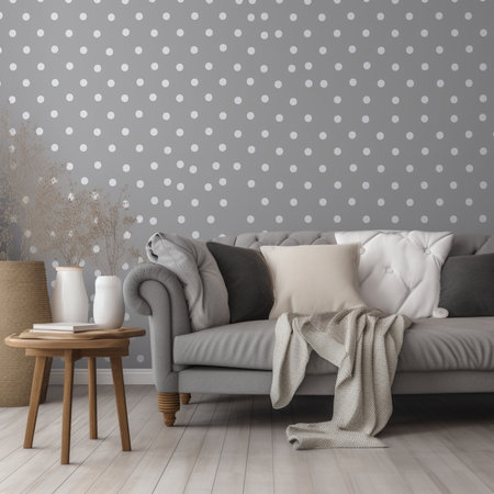 Interior of modern living room with gray sofa, coffee table and flowers. 3d renderingの素材