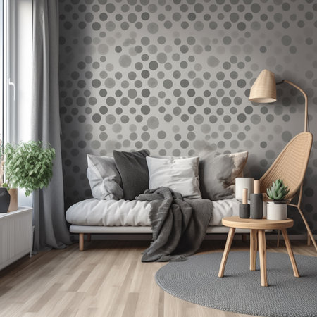 Modern scandinavian interior design living room. 3d renderingの素材