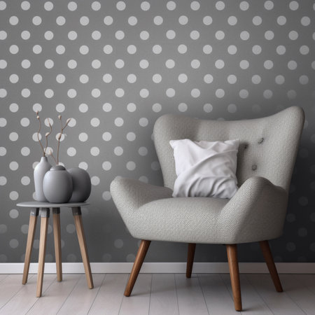 Modern interior with armchair and vase. 3d render.の素材