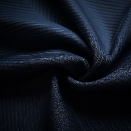 Texture, background, pattern. The fabric is dark blue, with visible details.の素材