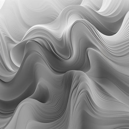 abstract black and white wavy background with smooth lines in itの素材