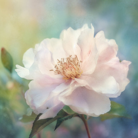 pink rose flower in soft color and blur style for background.の素材