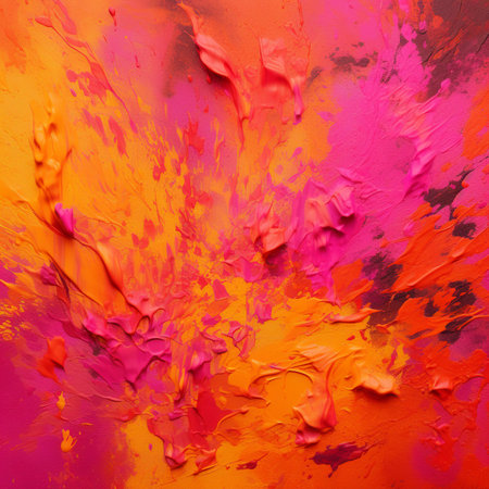 abstract background of colored oil paint on a palette close-upの素材