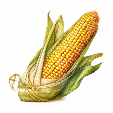 Ear of corn on a white background. Vector illustration for your designの素材