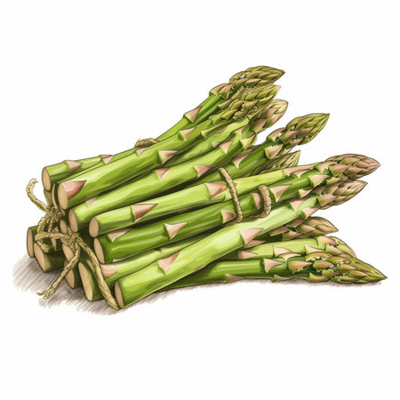 Asparagus isolated on white background. Vector illustration. Eps 10.の素材