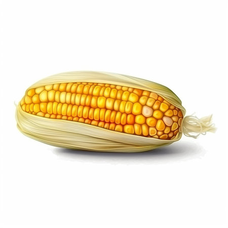 Illustration of a corn on a white background. Isolated.の素材