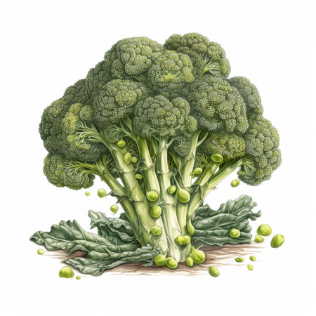 Broccoli isolated on white background. Realistic 3d illustration.の素材