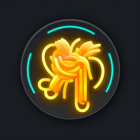 Neon icon. Neon sign. Glowing neon icon on dark backgroundの素材