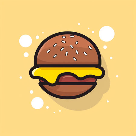Burger icon, fast food. Vector illustration in flat style.の素材