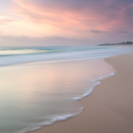 Beautiful sunset on the beach in Sri Lanka. Long exposure.の素材