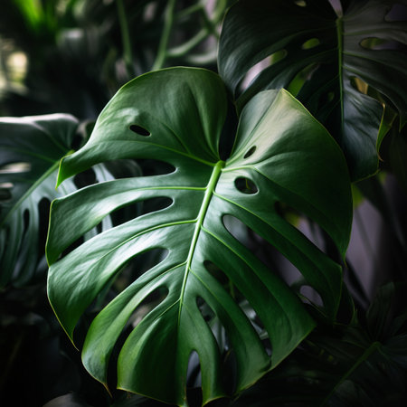 Monstera deliciosa plant in the garden. Selective focus.の素材