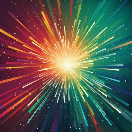 Abstract colorful background with radial rays. Vector illustration. Eps 10.の素材