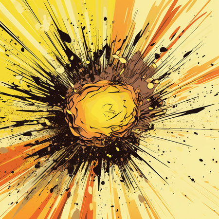 Pineapple on grunge background with splashes. Vector illustration.の素材
